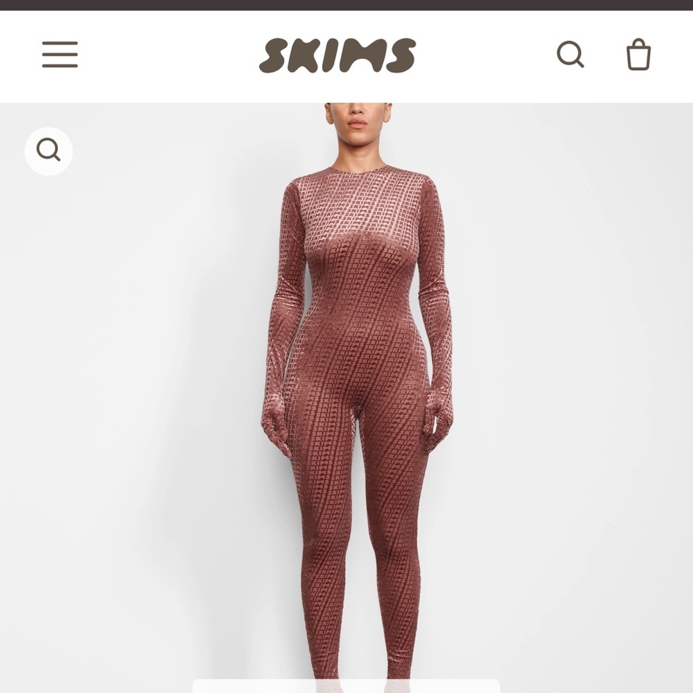 Skims velvet stirrup onesie